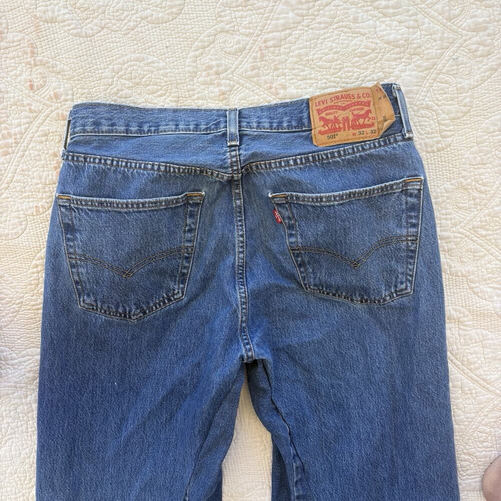 Levi’s 501 Reworked Flair Flare Jeans Denim Size 32x32 Bellbottom Button Fly - Picture 10 of 10